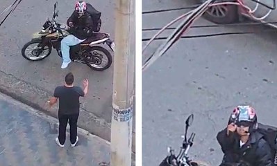 Vídeo: Ladrão atira na direção de moradora que estava filmando roubo
