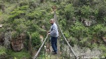 High art in Kenya: Taking a walk across a suspension bridge