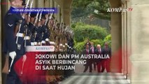 Jokowi dan PM Australia Asyik Berbincang di Saat Hujan