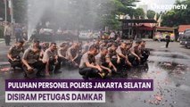 Naik Pangkat, Puluhan Personel Polres Jakarta Selatan Disiram Petugas Damkar