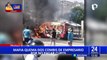 Trujillo: extorsionadores queman dos combis de empresario por cobro de cupos