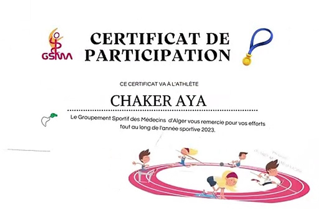 Certificat de participation
