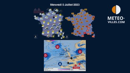 prévisions météo villes du mardi 4 juillet 2023
