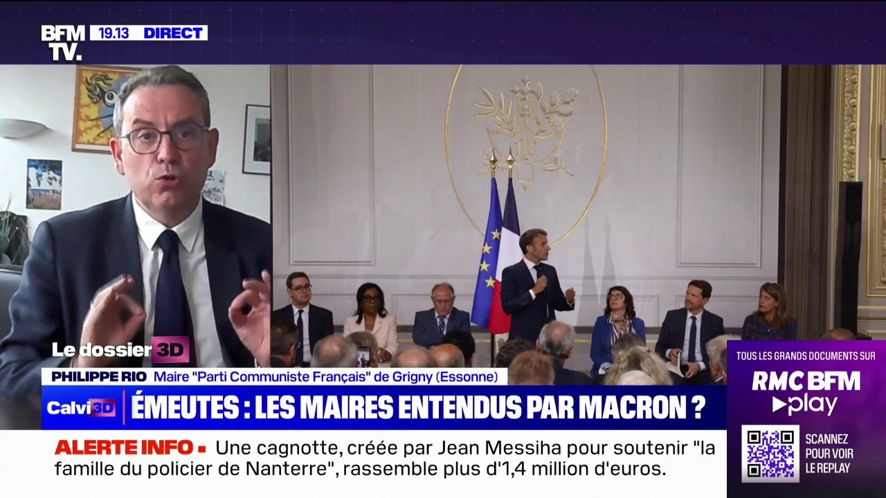 Maires reçus à l'Élysée: "C'est un plan pour la France qu'il faut et pas uniquement pour les banlieues", pour Philippe Rio (maire PCF de Grigny)