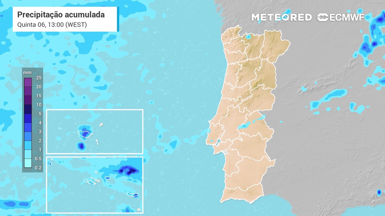 Possibilidade de aguaceiros e trovoada nalgumas regiões de Portugal