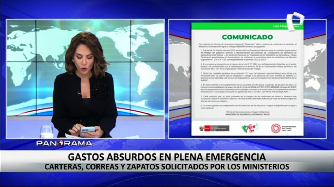 Tras denuncia de Panorama: Minsa y Midagri se pronuncian por gastos en carteras, correas y zapatos