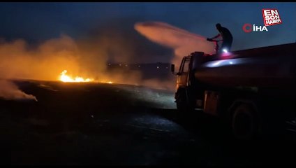 Edirne Uzunköprü'de buğday tarlası alevlere teslim oldu