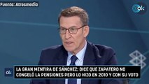 La gran mentira de Sánchez: dice que Zapatero no congeló la pensiones pero lo hizo en 2010 y con su voto