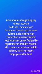 Important announcement about my twitter account
