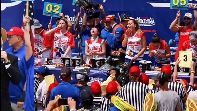 Nathan's Hot Dog Eating Contest 2023 Joey Chestnut Wins 16th Title on Coney Island With More Than 60