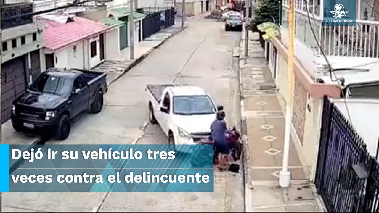 Justiciero da “escarmiento” a ladrón y lo atropella tres veces