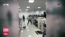 Surge “Lady Aeropuerto”; mujer fuera de control causa destrozos en AICM