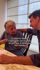 "Te mata todos los microbios": Abuelita trata de convencer a su nieto para tomar licor
