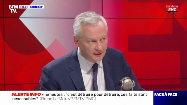 Émeutes: Il n'est pas question de revenir au quoi qu'il en coûte pour réparer les dégâts, déclare Bruno Le Maire