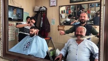 Bayburtlu Pala'nın 19 yıldır kesmediği bıyıkları yaklaşık bir metreyi buldu