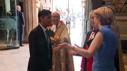 Sunak arrives at Westminster Abbey to mark NHS anniversary