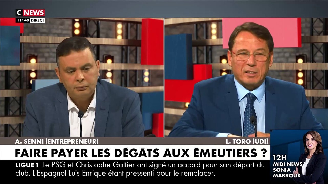 Morandini Live -  Le débat sur les émeutes de ces derniers jours tourne mal entre le Maire Ludovic Toro et le chef d'entreprise Aziz Senni : "Maintenant vous vous taisez ! Vous ne parlez pas de ma famille. Vos simagrées ça suffit !"
