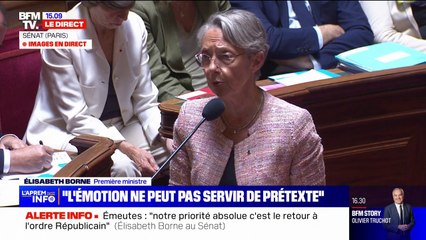 Élisabeth Borne: "Notre priorité absolue est le retour de l'ordre républicain"