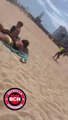 Un ladrón amenaza a unos bañistas en la playa de Badalona