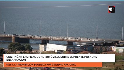 Скачать видео: Continúan las filas de automóviles sobre el Puente Posadas - Encarnación