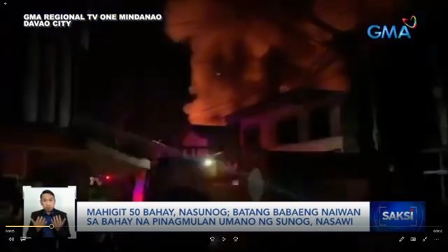 Mahigit 50 bahay, nasunog; batang babaeng naiwan sa bahay na pinagmulan umano ng sunog, nasawi | Saksi