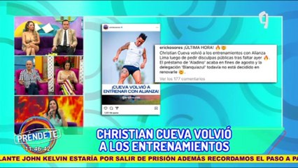 Christian Cueva vuelve a unirse a entrenamientos con Alianza Lima, pero termina retirándose