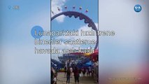 Lunaparktaki hızlı trene binenler saatlerce havada asılı kaldı