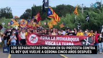 Los separatistas pinchan en su protesta contra el Rey que vuelve a Gerona cinco años después