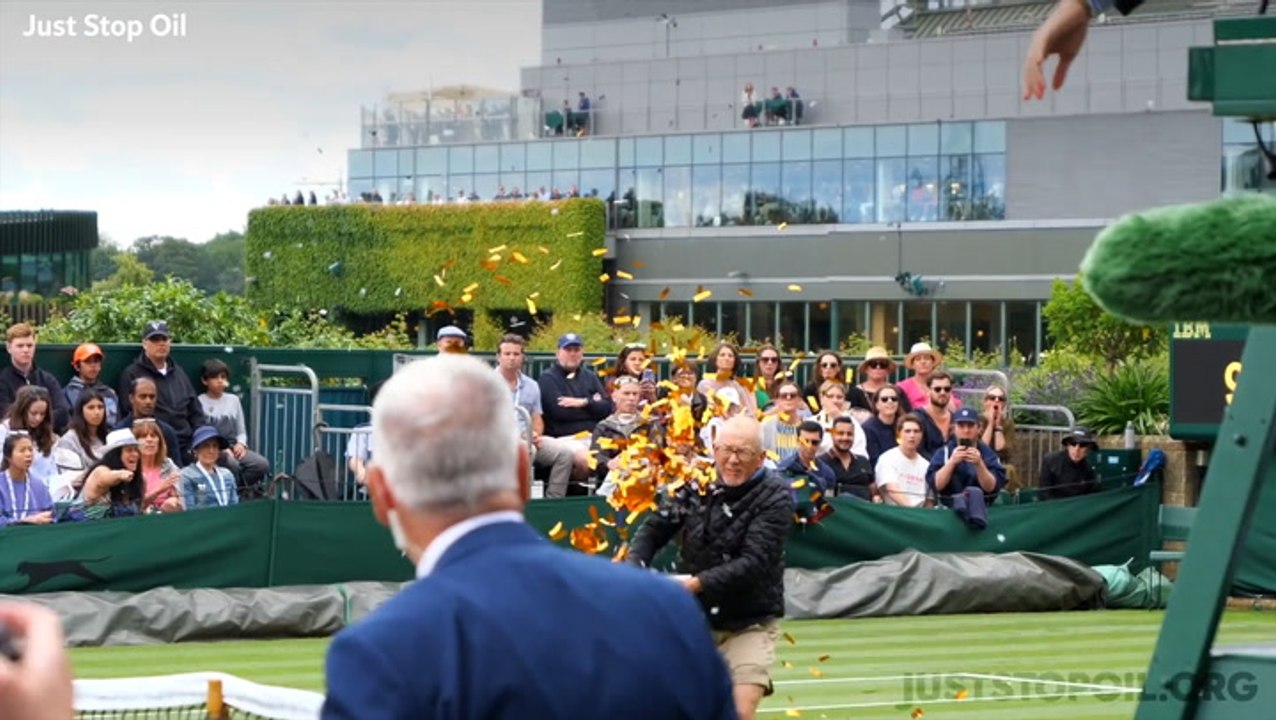 Just Stop Oil interrupt Wimbledon for second time on day three of the tournament