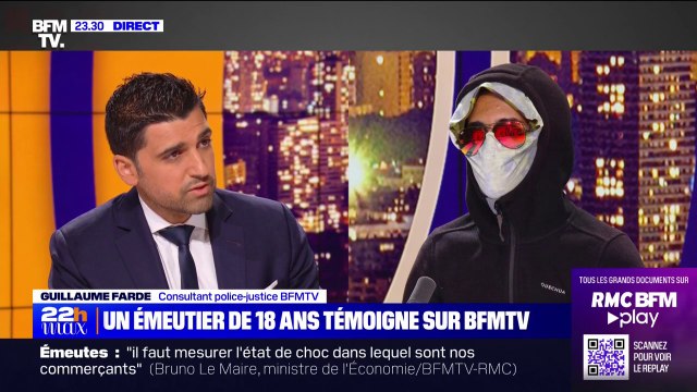 Émeutes: Je dois me laisser faire du coup? , l'échange entre un émeutier et Guillaume Farde, consultant police-justice BFMTV