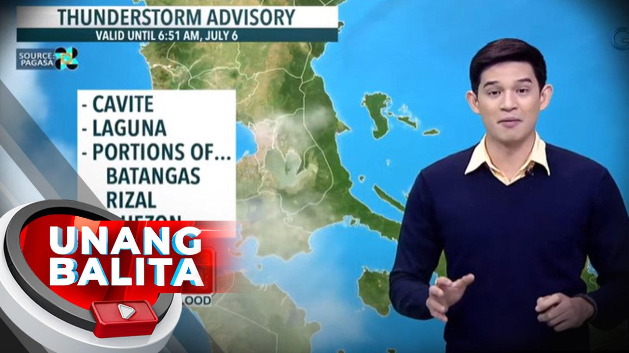 Thunderstorm advisory, nakataas ngayon sa CALABARZON; Asahan pa rin ang ...