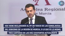 Vox reclama 3 consejerías en Murcia pero dice que negociará con «generosidad» y se fija en Agricultura