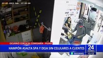 Delincuente asalta a clientes de spa en Piura: Se llevó más de 5 celulares