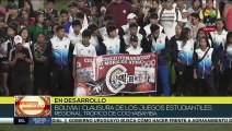 Luis Arce encabeza junto a exmandatario Evo Morales clausura de Juegos Estudiantiles en Cochabamba