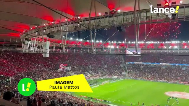 Dois mosaicos, fogos de artifício e mais: veja a festa da torcida do Flamengo no jogo contra o Athletico