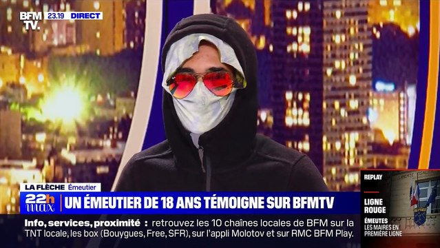 Le témoignage surréaliste d'un émeutier de 18 ans sur BFM TV qui a tiré des mortiers d'artifices sur les policiers et avoir monté des guets-apens pour les attirer: Moi j'ai tué personne contrairement aux forces de l'ordre !