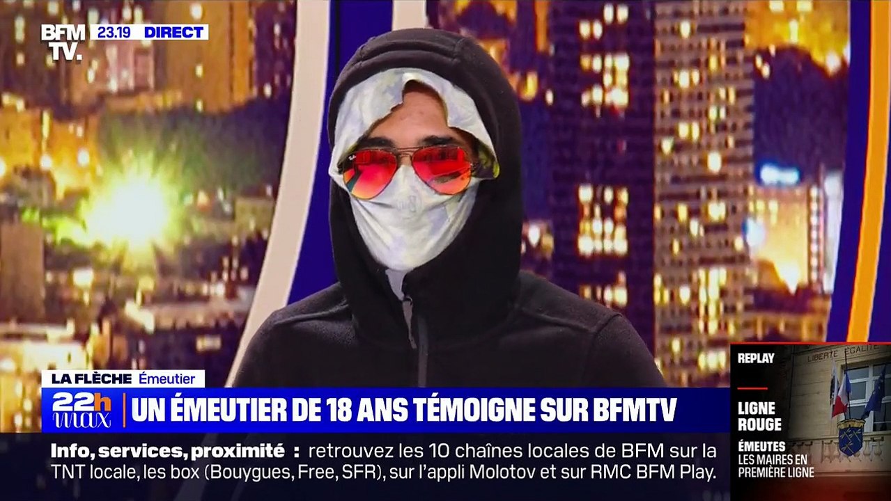 Le témoignage surréaliste d'un émeutier de 18 ans sur BFM TV qui a tiré des mortiers d'artifices sur les policiers et avoir monté des guets-apens pour les attirer: "Moi j'ai tué personne contrairement aux forces de l'ordre !"