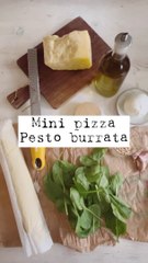 Mini pizza pesto burrata