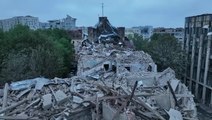 Devastating aftermath of deadly Lviv attack captured in drone footage