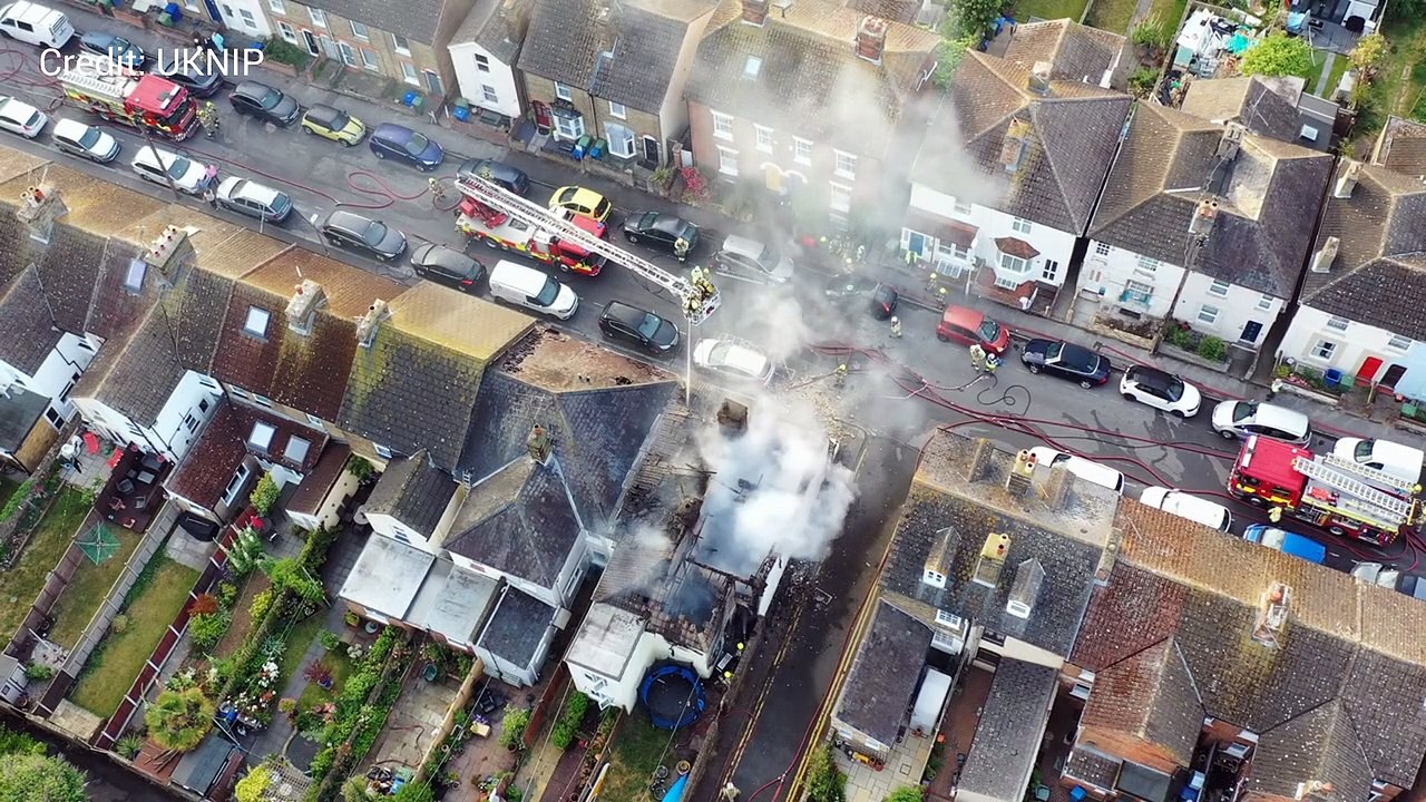 Firefighters tackle house blaze