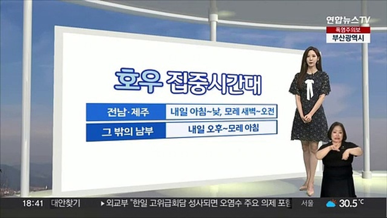 [생활날씨] 내일 충청이남 강한 장맛비…시간당 60㎜ 폭우