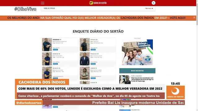 Leneide, do PMN, vence enquete online de melhor vereadora do município de Cachoeira dos Índios em 2022
