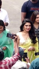 Krithi Shetty Latest Stunning Looks In Saree @ Genie Movie Pooja Ceremony #krithishetty #genie #jayamravi