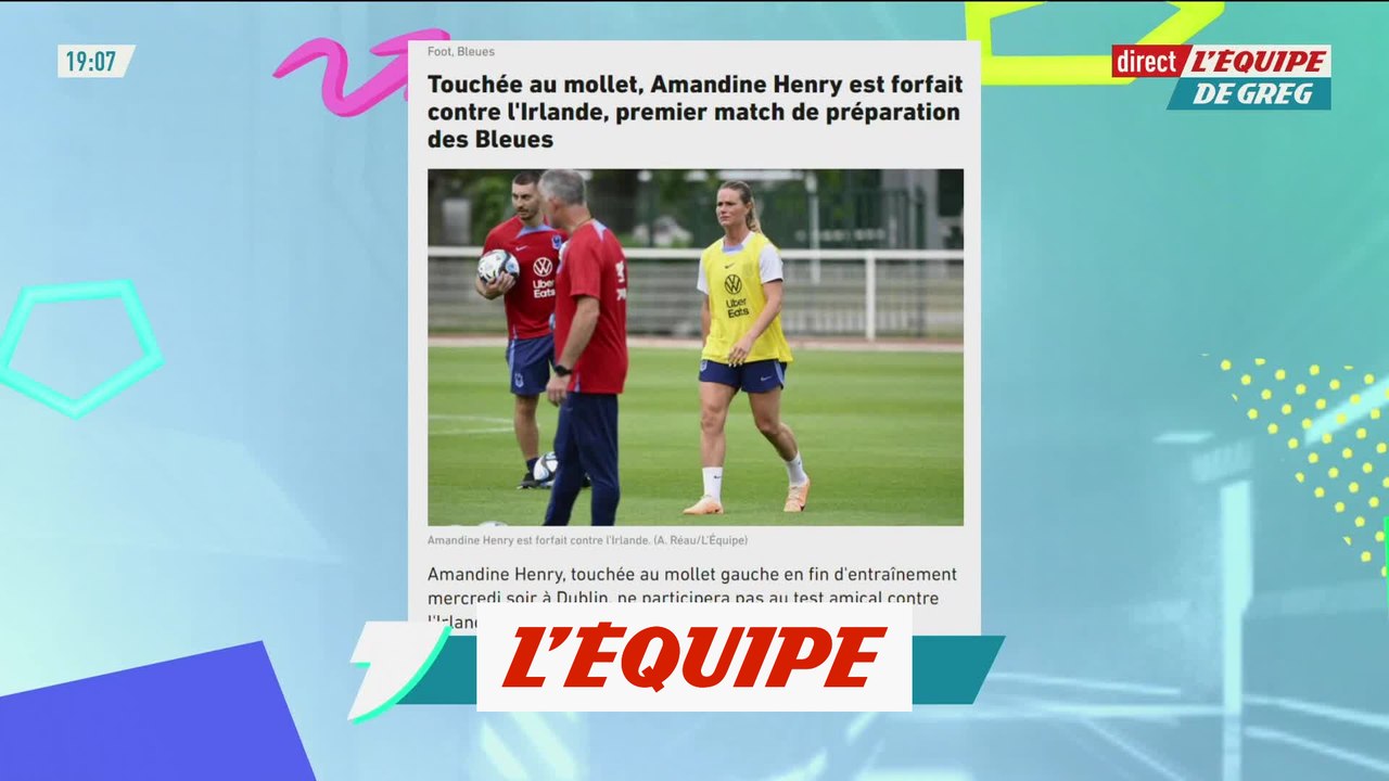 Amandine Henry forfait contre l'Irlande - Foot - CM (F) - Bleues