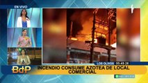 Incendio consume azotea de local comercial en Los Olivos