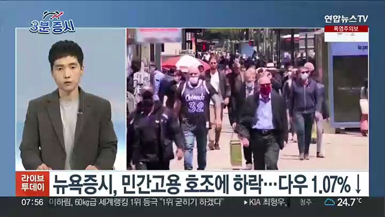 [3분증시] 뉴욕증시, 민간고용 호조에 하락…다우 1.07%↓