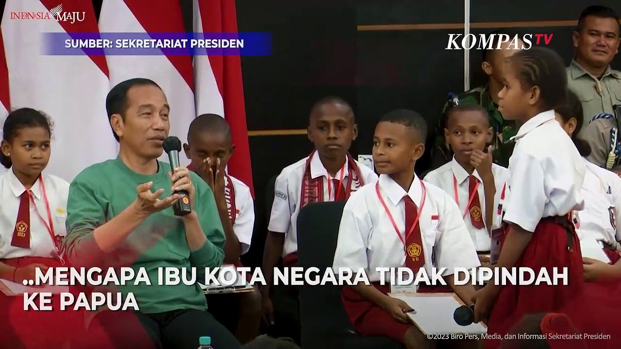 Reaksi Jokowi Ditanya Seorang Siswi Kenapa Ibu Kota Negara Tidak di Papua
