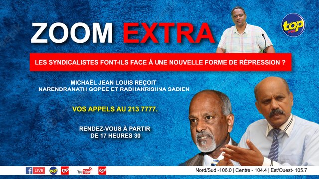 Zoom Extra : Michaël Jean Louis accueille Narendranath Gopee et Radhakrishna Sadien.
