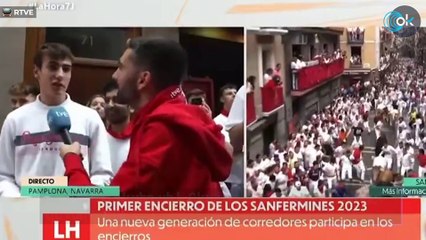A TVE se le cuela el «¡Que te vote Txapote!» en los Sanfermines