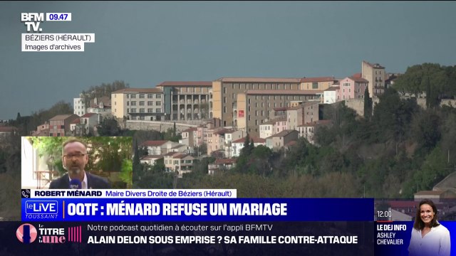 C'est le fait qu'on oblige un maire à marier quelqu'un qui est en situation illégale et qui est depuis août dernier l'objet d'une obligation de quitter le territoire déclare Robert Ménard, maire de Béziers après son refus de marier un couple